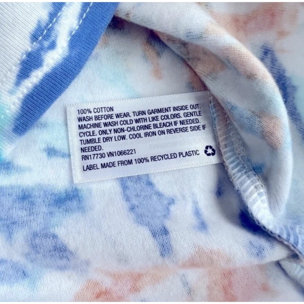 Cat & Jack Boy's 2pc Tie-Dye Sleeper Pajama Set Size 14 Whit, Blue & Orange - Picture 5 of 5